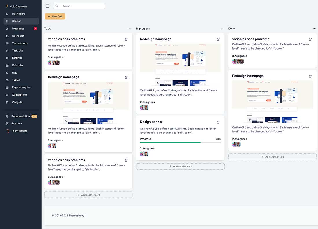 Kanban page preview